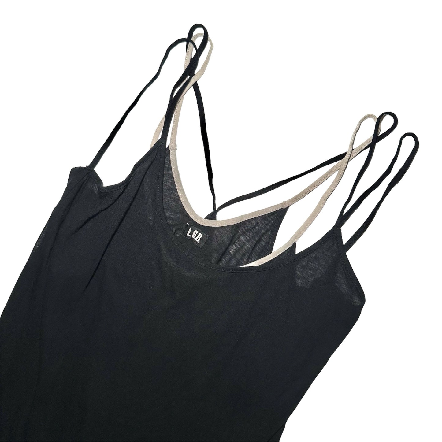 L.G.B. Asymmetric Mini Dress Black