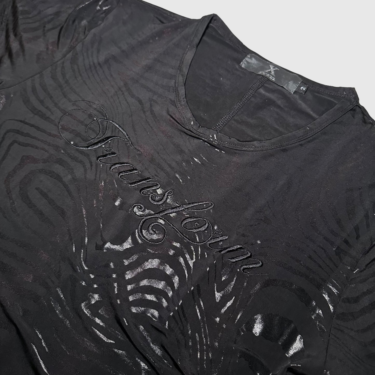 Xfrm ‘Transform’ Sheer Patterned T-Shirt Black