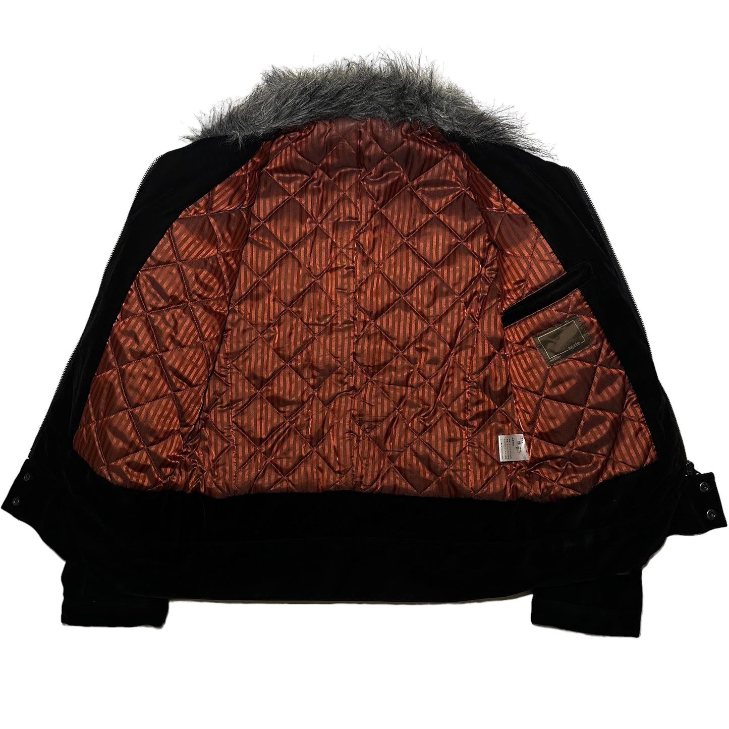 Agate Faux Fur Rider’s Jacket Black