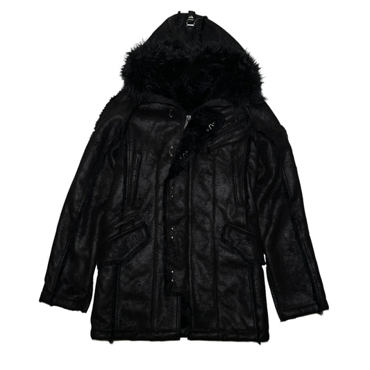 Gostar De Fuga Mink Style Faux Fur Coat w Hood Black