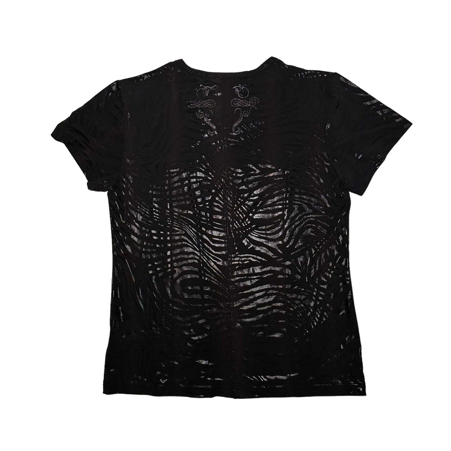 Xfrm ‘Transform’ Sheer Patterned T-Shirt Black