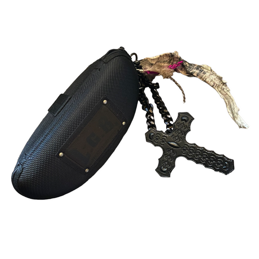 L.G.B. Glasses Case with Crucifix Belt Buckle Keychain